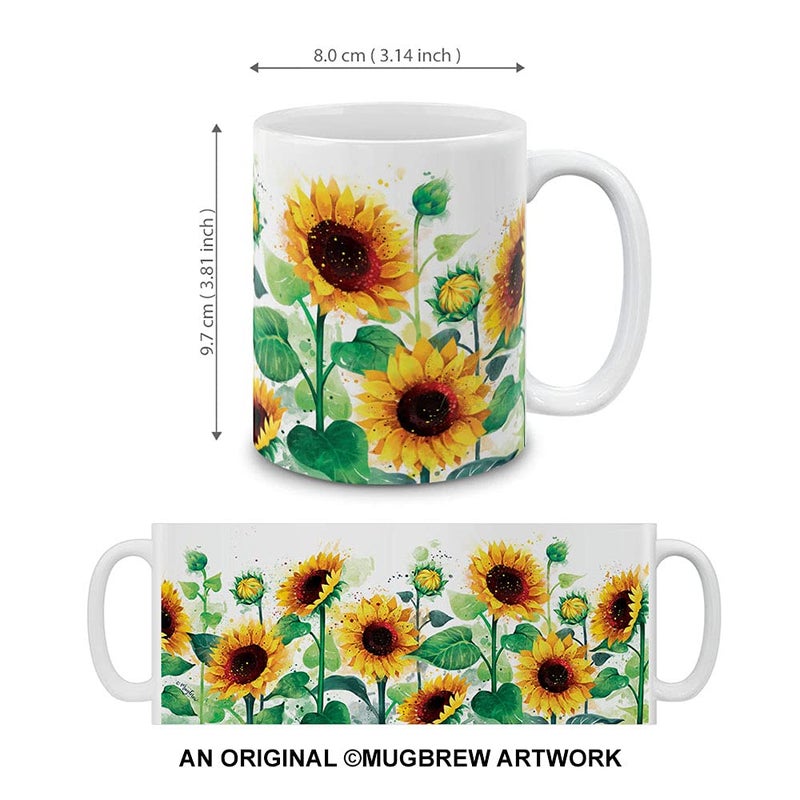 MUGBREW 11 OZ Coffee Mug Flowers Plants Garden Variety Designs, Sunflowers Flowers - Image 4
